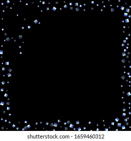 Rectángulo irlandés, confetti brillante. Arcoiris Disperso pequeño chispeante, secuencia de brillo. Pillettes de caída aleatoria, eslóganes, elementos cuadrados fondo negro. Ilustración del vector de Navidad de Año Nuevo.