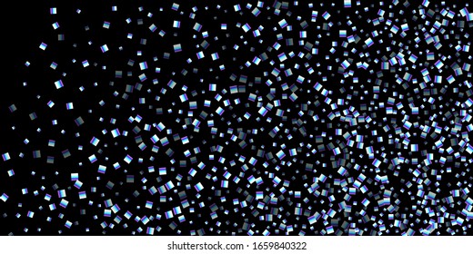 Rectángulo irlandés, confetti brillante. Arcoiris Disperso pequeño chispeante, secuencia de brillo. Pillettes de caída aleatoria, eslóganes, elementos cuadrados fondo negro. Ilustración del vector de Navidad de Año Nuevo.