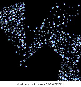 Rectángulo irlandés, confetti brillante. Arcoiris Disperso pequeño chispeante, secuencia de brillo. Pillettes de caída aleatoria, eslóganes, elementos cuadrados fondo negro. Ilustración del vector de Navidad de Año Nuevo.