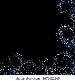 Rectángulo irlandés, confetti brillante. Arcoiris Disperso pequeño chispeante, secuencia de brillo. Pillettes de caída aleatoria, eslóganes, elementos cuadrados fondo negro. Ilustración del vector de Navidad de Año Nuevo.