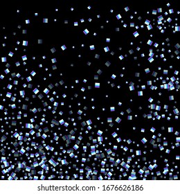 Rectángulo irlandés, confetti brillante. Arcoiris Disperso pequeño chispeante, secuencia de brillo. Pillettes de caída aleatoria, eslóganes, elementos cuadrados fondo negro. Ilustración del vector de Navidad de Año Nuevo.