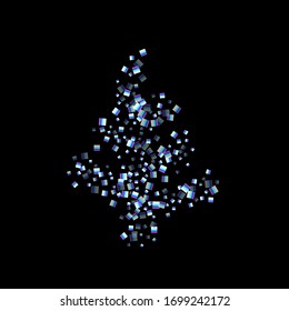 Rectángulo irlandés, confetti brillante. Arcoiris Disperso pequeño chispeante, secuencia de brillo. Pillettes de caída aleatoria, eslóganes, elementos cuadrados fondo negro. Ilustración del vector de Navidad de Año Nuevo.