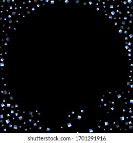 Rectángulo irlandés, confetti brillante. Arcoiris Disperso pequeño chispeante, secuencia de brillo. Pillettes de caída aleatoria, eslóganes, elementos cuadrados fondo negro. Ilustración del vector de Navidad de Año Nuevo.