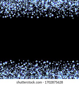 Rectángulo irlandés, confetti brillante. Arcoiris Disperso pequeño chispeante, secuencia de brillo. Pillettes de caída aleatoria, eslóganes, elementos cuadrados fondo negro. Ilustración del vector de Navidad de Año Nuevo.