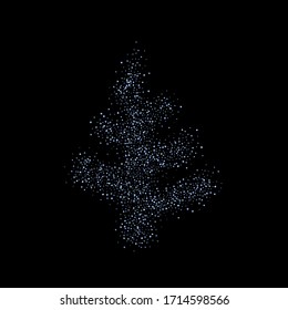 Iridescent rectangle, shiny confetti. Rainbow Scattered little sparkling, glitter sequin. Random falling paillettes, spangle, square elements black background. New Year Christmas Vector illustration.
