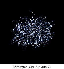 Iridescent rectangle, shiny confetti. Rainbow Scattered little sparkling, glitter sequin. Random falling paillettes, spangle, square elements black background. New Year Christmas Vector illustration.