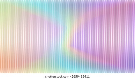 Fundo de textura gradiente de vidro com nervuras iridescente. Plano de fundo de banner estilo moderno, modelo de apresentação, papel de parede, web design. Ilustração vetorial