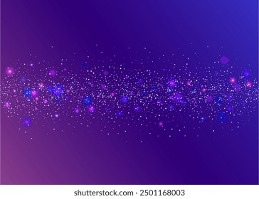 Iridescent Sparkle. Digital Design. Transparent Tinsel. Happy Isolated Template. 3d Texture. Festive Glitter. Cristal Ribbon. Purple Light Effect. Pink Iridescent Sparkle