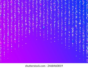 Iridescent Sparkle. Modern Ribbon. Falling Poster. 3d Texture. Transparent Glitter. Purple Light Serpentine. Hologram Background. Happy Surprise Explosion. Pink Iridescent Sparkle