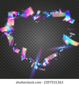 Iridescent Sparkles. Retro Design. Glitch Background. Laser Multicolor Serpentine. Violet Blur Glare. Festive Art. Bokeh Tinsel. Luxury Foil. Blue Iridescent Sparkles