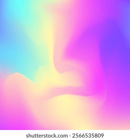 Iridescent Texture. Abstract Gradient. Hologram Gradient. Fashion Light. Pop Banner. Plastic Mesh. Retro Holography Backdrop. Pink Soft Background. Blue Iridescent Texture