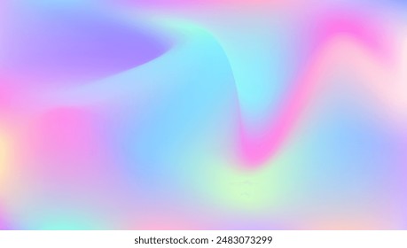 Iridescent Texture. Blue Pop Background. Abstract Gradient. Minimal Mesh. Hologram Background. Pastel Card. Metal Spectrum Illustration. Blur Shapes. Purple Iridescent Texture