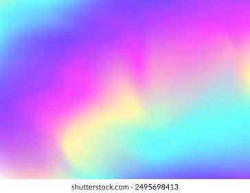 Iridescent Texture. Bright Foil. Retro Spectrum Template. Blur Vector. Digital Flyer. Purple Shiny Gradient. Abstract Background. Pearlescent Background. Pink Iridescent Texture