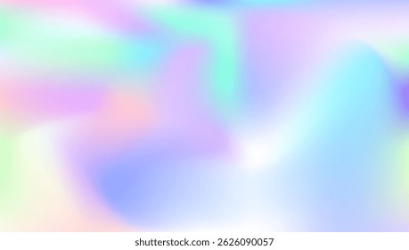 Iridescent Texture. Fashion Fluid. Blue Shiny Background. Hologram Gradient. Soft Multicolor Illustration. Pearlescent Background. Pop Concept. Liquid Foil. Violet Iridescent Texture
