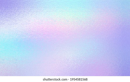 Iridescent texture. Hologram background. Holographic rainbow foil. Holo gradient. Pearlescent shine effect. Speckle iridescent metal. Pastel color. Pastel silver texture. Halographic pattern. Vector
