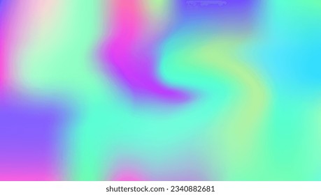 Iridescent Texture. Hologram Gradient. Shiny Geometric Template. Neon Concept. Pearlescent Gradient. Cosmos Paper. Plastic Cover. Blue Retro Background. Purple Iridescent Texture