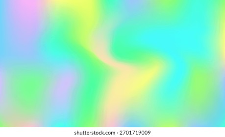 Textura irisada. Gradiente holográfico. Fondo de desenfoque de tinte de corbata. Líquido suave. Flyer del arco iris. Ilustración minimalista de neón. Fondo perlado. Patrón retro. Textura iridiscente azul
