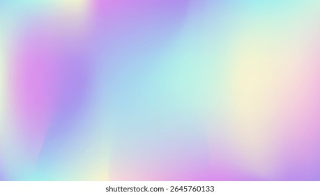Textura irisada. Volante Mínimo. Difuminar el Vector. Líquido pastel. Fondo perlado. Ilustración geométrica retro. Gradiente holográfico. Fondo de Pop violeta. Textura iridiscente azul