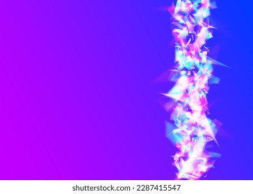Iridescent Texture. Party Banner. Hologram Effect. Glitch Confetti. Bright Art. Shiny Vaporwave Gradient. Violet Blur Tinsel. Glamour Foil. Blue Iridescent Texture