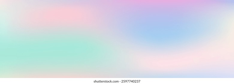 Iridescent Texture. Pearlescent Gradient. Blue Retro Background. Pastel Paper. Pop Gasoline Template. Fantasy Card. Holographic Background. Soft Vector. Violet Iridescent Texture