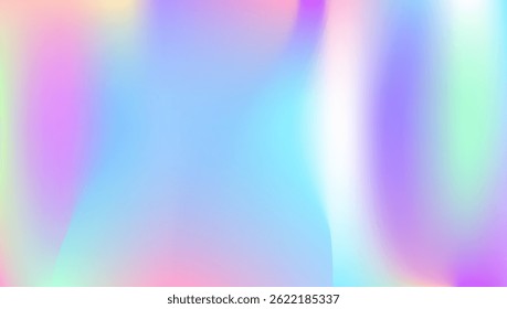 Iridescent Texture. Plastic Light. Graphic Fluid. Pink Neon Background. Hologram Background. Shiny Minimalist Illustration. Abstract Gradient. Metal Design. Purple Iridescent Texture