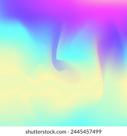 Textura irisada. Plantilla holográfica suave. Papel femenino. Degradado de neón rosa. Fondo holográfico. Fondo perlado. Efecto Desenfoque. Fluido Cosmos. Textura iridiscente azul