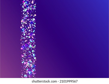 Iridescent Tinsel. Kaleidoscope Glitter. Violet Party Confetti. Rainbow Glare. Retro Banner. Festive Art. Glamour Foil. Blur Vaporwave Serpentine. Pink Iridescent Tinsel