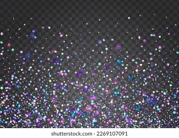 Iridescent Tinsel. Rainbow Background. Disco Design. Festive Foil. Laser Festival Serpentine. Surreal Art. Blue Shiny Confetti. Falling Texture. Pink Iridescent Tinsel