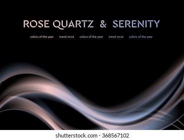 Iridescent vector illustration with smooth waves. Trend colors of the year 2016 rose quartz and serenity. Modern curves background