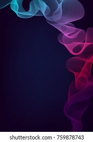 Iridescent wave on a dark background.  Wave in a multi-colored gradient - vector.