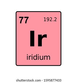 Iridium chemical element of periodic table. Sign with atomic number.