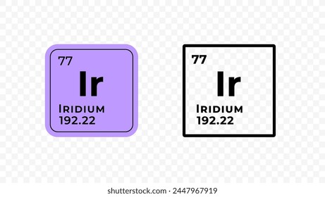 Iridium, chemical element of the periodic table vector design
