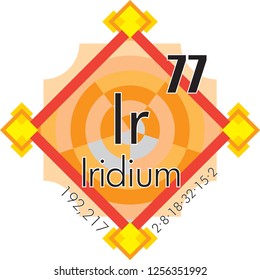 Iridium form Periodic Table of Elements V3 - vector illustrator