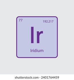 Iridium periodic table icon vector flat style
