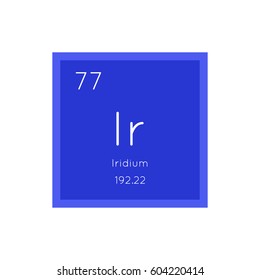 Iridium simple style tile icon. Chemical element of periodic table. Vector illustration EPS8
