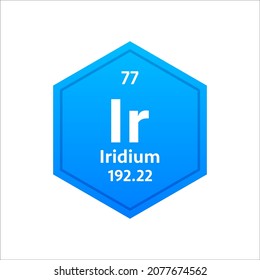Iridium symbol. Chemical element of the periodic table. Vector stock illustration.