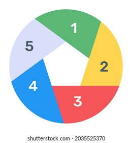 An iridology chart icon in flat editable design