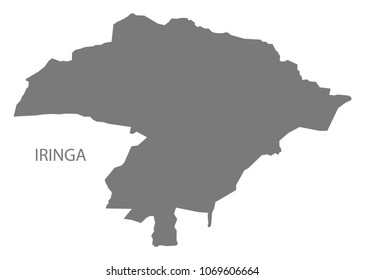 Iringa map of Tanzania grey illustration shape