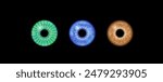 Iris anatomical poster. Human eye structure. Controlling the diameter and size of the pupil. Colorful lens, concept of vision. The amount of light reaching the retina, medical flat vector illustration