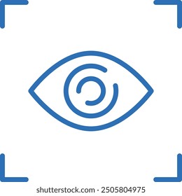 Iris authentication, biometric authentication, editable line vector icon illustration