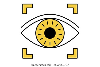 Iris authentication, Crime Prevention and Home Security Icons, Vector Illustration