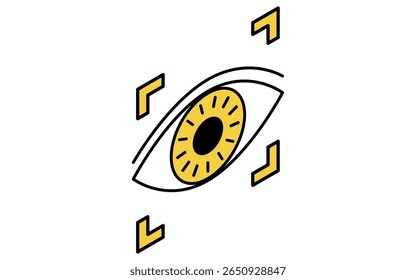 Iris authentication, Crime Prevention and Home Security Isometric Icon, Vector Illustration