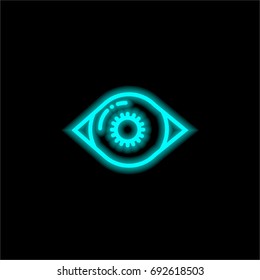 Iris blue glowing neon ui ux icon. Glowing sign logo vector