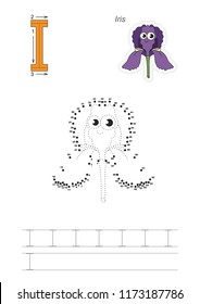 Iris. Dot to dot educational game for kids.