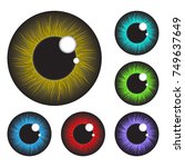  iris eye realistic  vector set design isolated on white background