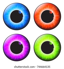  iris eye realistic  vector set design isolated on white background