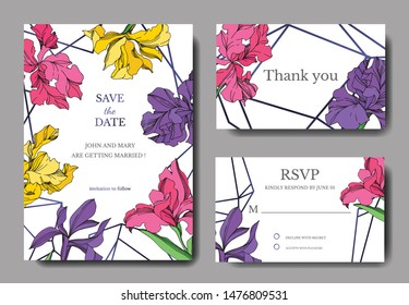 Iris floral botanical flowers on white background