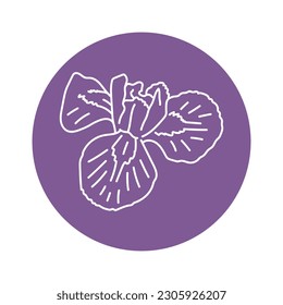 Iris flower black line icon. Pictogram for web page, mobile app, promo.