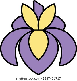 Iris flower bloom blossom green Outline1