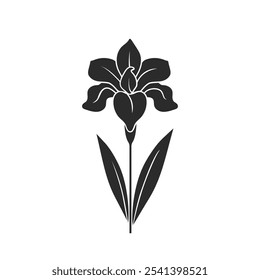 Iris flower flat vector icon